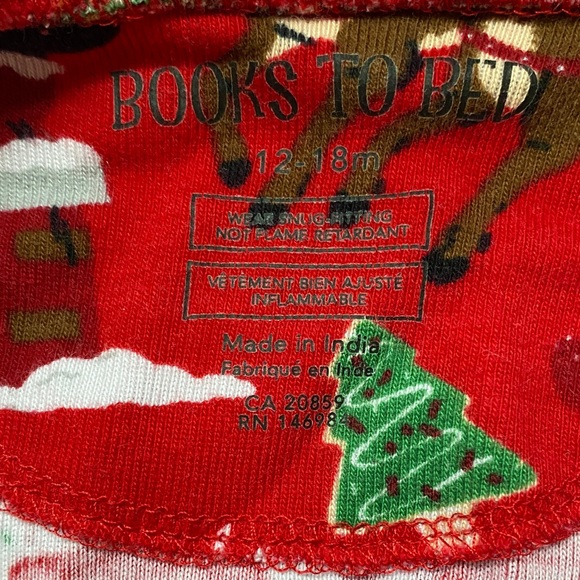Christmas Red Kids Pajama Set with Holiday Print - Picture 2 of 10